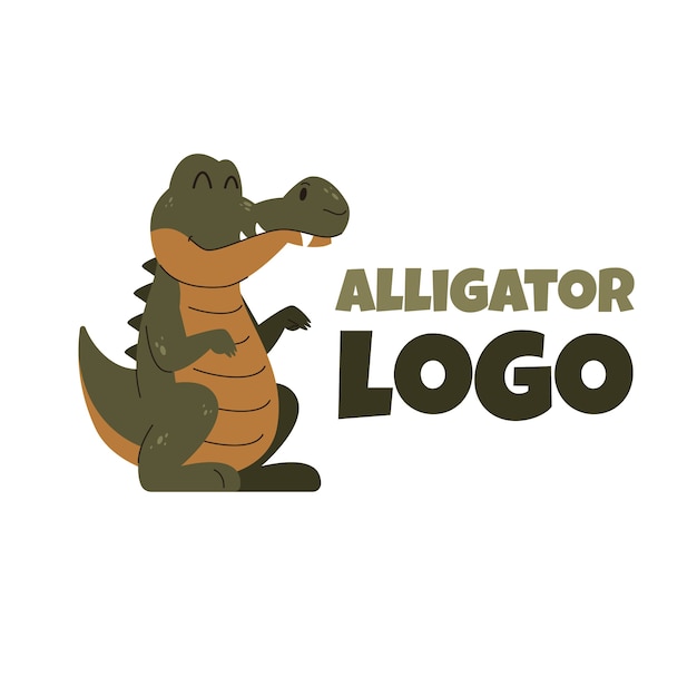 Gratis vector hand getekend alligator logo-ontwerp