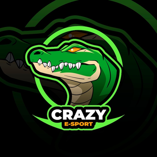 Gratis vector hand getekend alligator logo-ontwerp