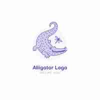 Gratis vector hand getekend alligator logo-ontwerp