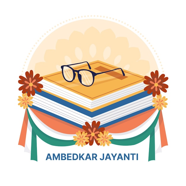 Gratis vector hand getekend ambedkar jayanti illustratie