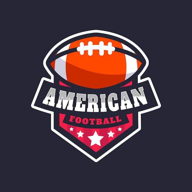 Hand getekend Amerikaans voetbal logo sjabloon