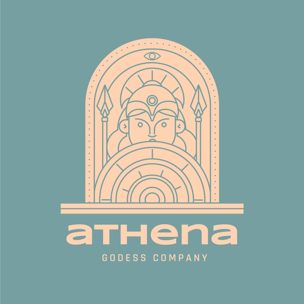 Hand getekend athena-logo