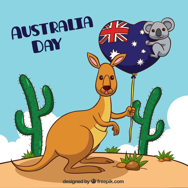 Hand getekend Australië dag achtergrond