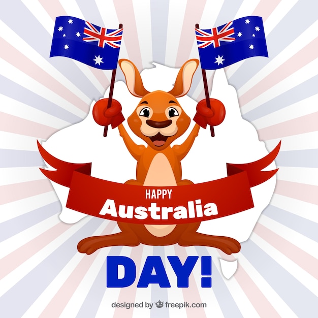 Gratis vector hand getekend australië dag achtergrond