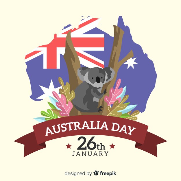 Hand getekend Australië dag achtergrond