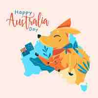 Gratis vector hand getekend australië dag concept