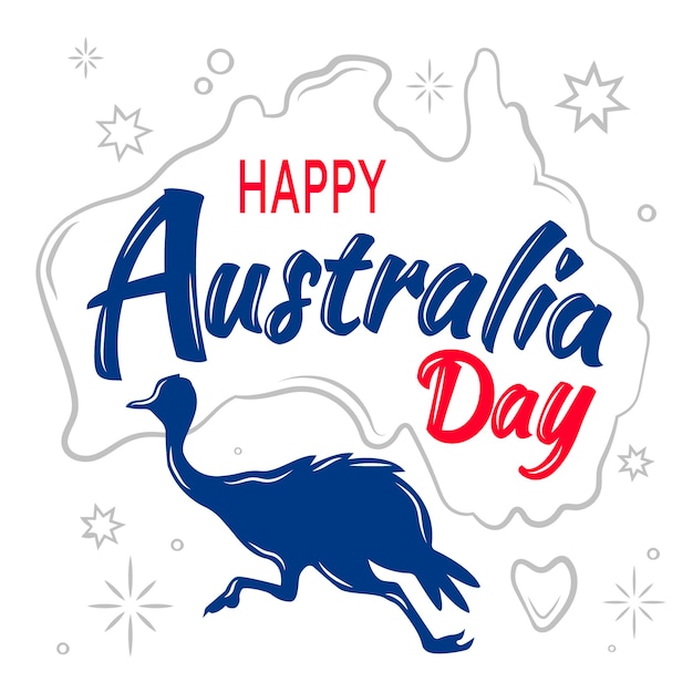 Hand getekend Australië dag concept