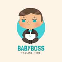 Gratis vector hand getekend baas baby logo