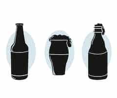 Gratis vector hand getekend biersilhouet