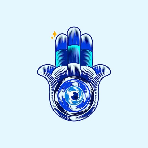 Gratis vector hand getekend boze oog icoon