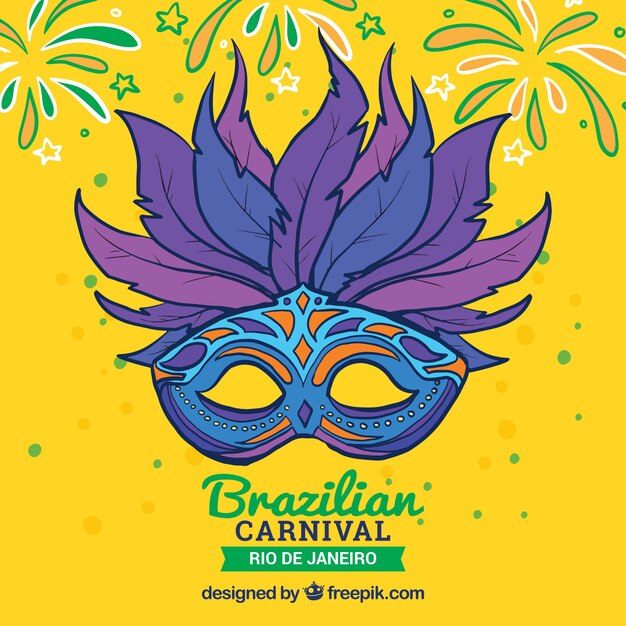 Hand getekend Braziliaans carnaval masker