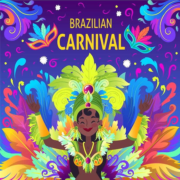 Hand getekend braziliaans carnaval