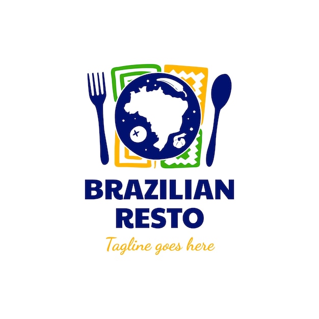 Hand getekend Braziliaans restaurantlogo