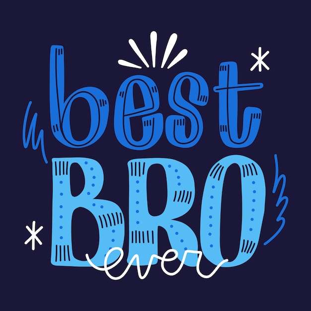 Gratis vector hand getekend bro belettering ontwerp