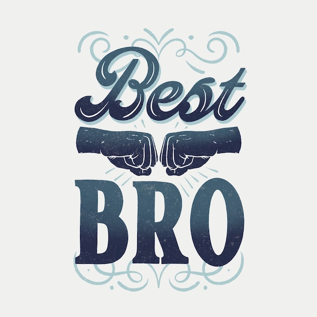 Gratis vector hand getekend bro belettering ontwerp