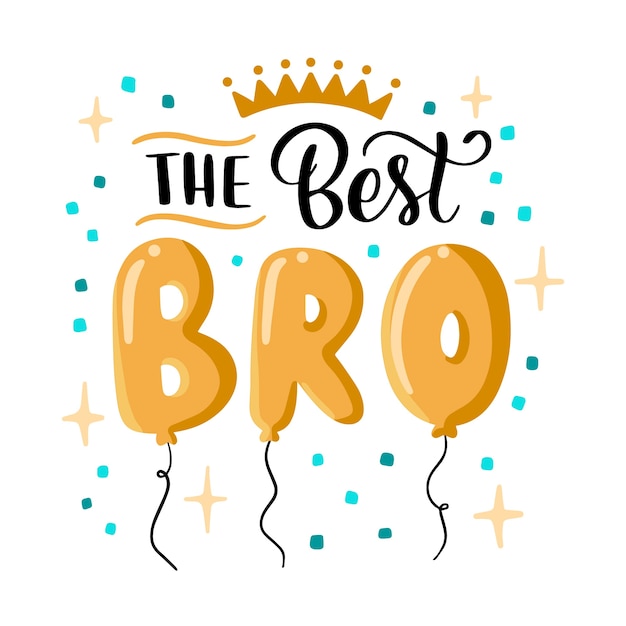 Gratis vector hand getekend bro belettering ontwerp