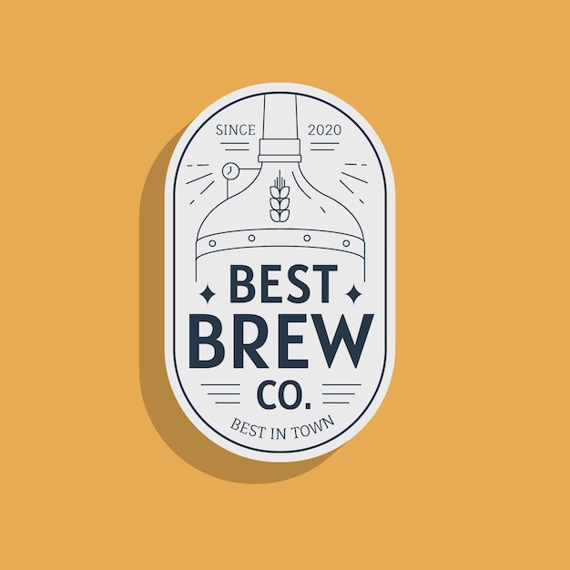 Gratis vector hand getekend brouwerij logo ontwerp