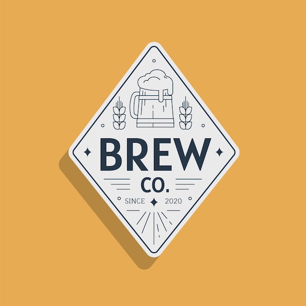 Gratis vector hand getekend brouwerij logo ontwerp