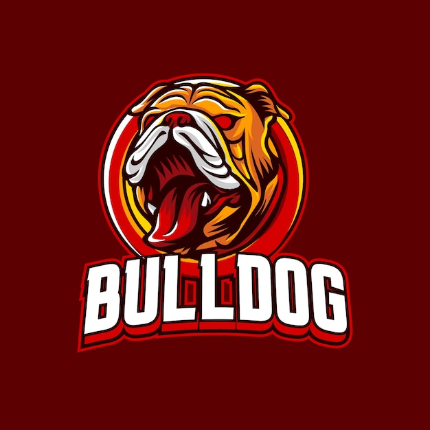 Gratis vector hand getekend bulldog-logo