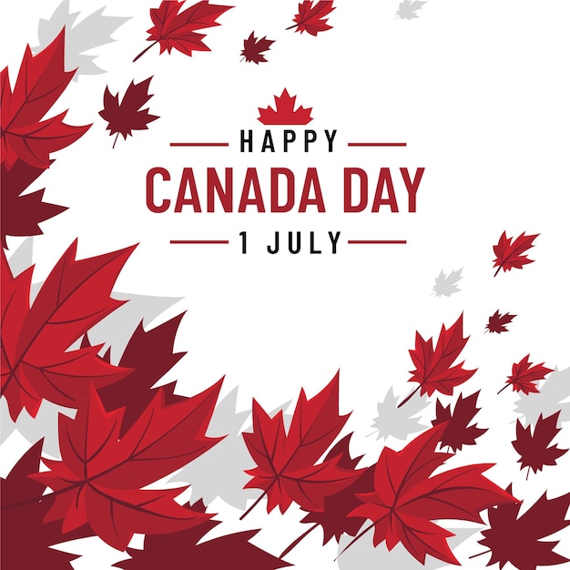 Gratis vector hand getekend canada dag illustratie