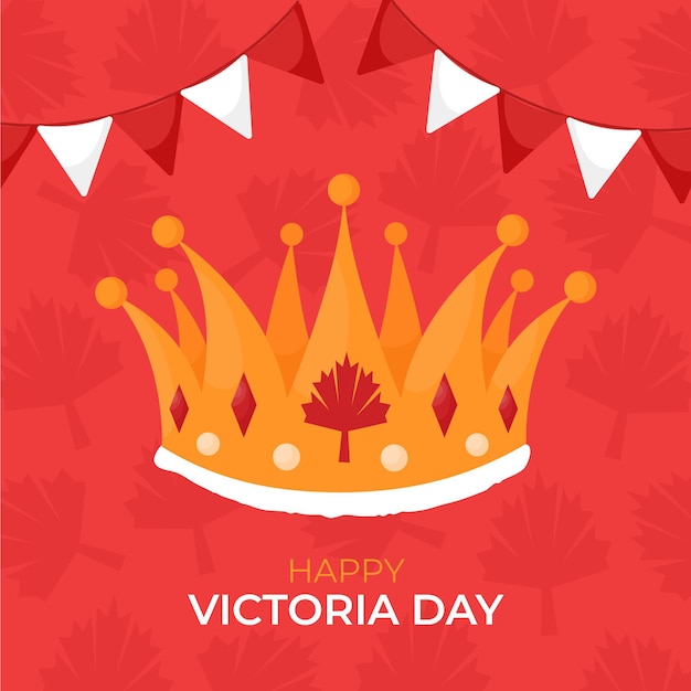 Gratis vector hand getekend canadese victoria dag illustratie