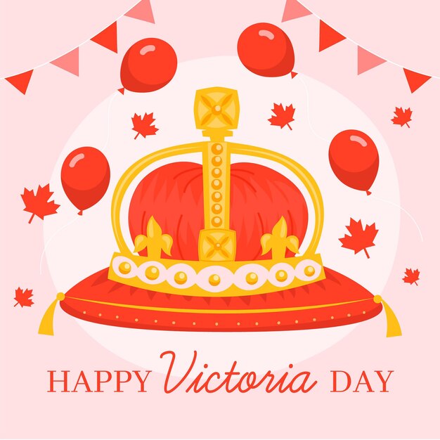 Gratis vector hand getekend canadese victoria dag illustratie