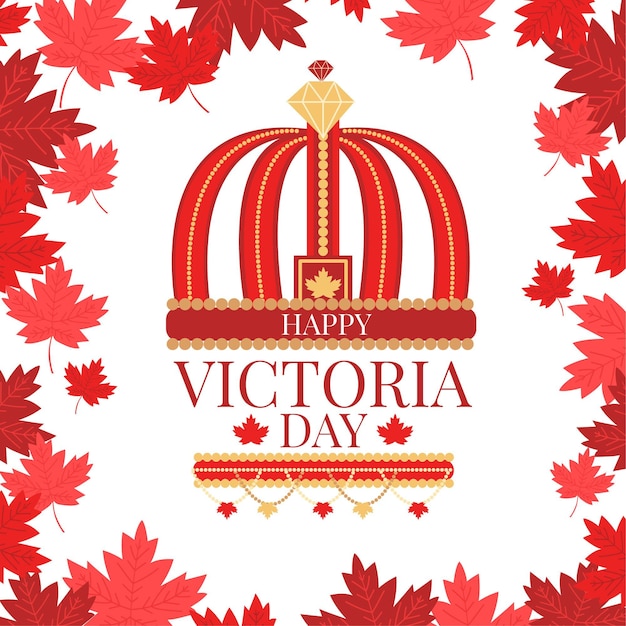 Gratis vector hand getekend canadese victoria dag illustratie