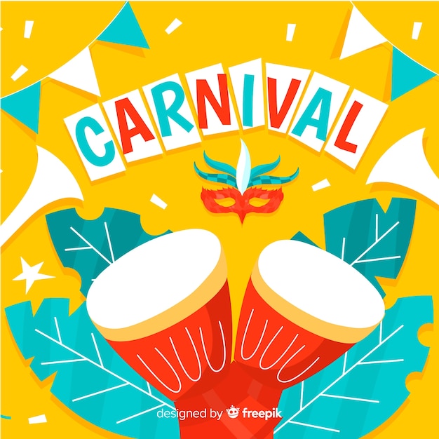 Gratis vector hand getekend carnaval achtergrond