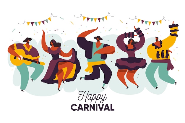 Gratis vector hand getekend carnaval concept