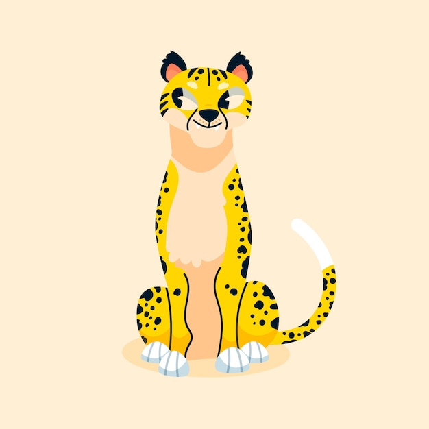 Gratis vector hand getekend cartoon cheetah illustratie