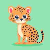 Gratis vector hand getekend cartoon cheetah illustratie