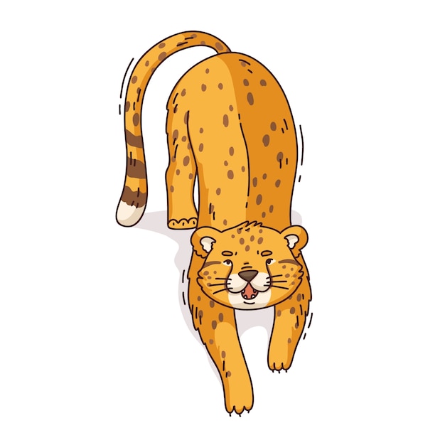 Gratis vector hand getekend cartoon cheetah illustratie