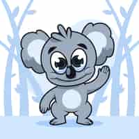 Gratis vector hand getekend cartoon koala illustratie