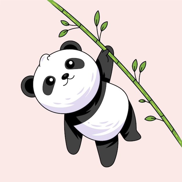 Hand getekend cartoon panda illustratie