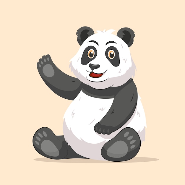 Gratis vector hand getekend cartoon panda illustratie