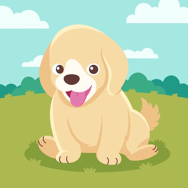Hand getekend cartoon puppy illustratie