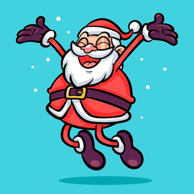 Gratis vector hand getekend cartoon santa illustratie voor kerstseizoen