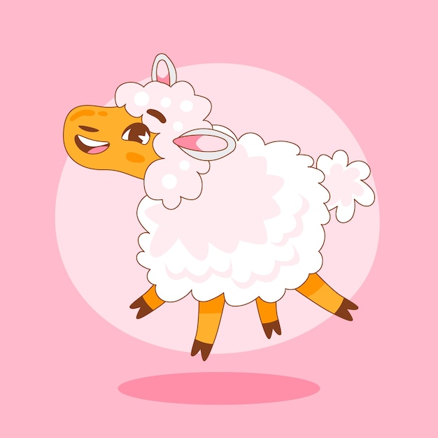 Gratis vector hand getekend cartoon schapen illustratie