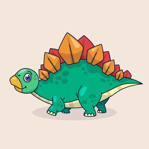 Hand getekend cartoon stegosaurus illustratie