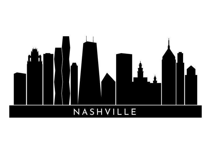 Gratis Vector hand getekend chicago skyline silhouet