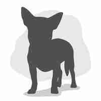 Gratis vector hand getekend chihuahua silhouet