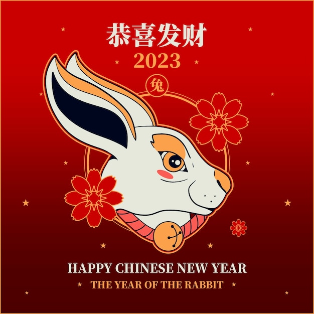 Gratis vector hand getekend chinees nieuwjaar viering illustratie