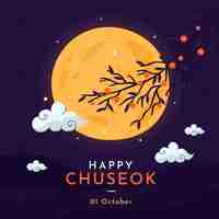 Gratis vector hand getekend chuseok concept