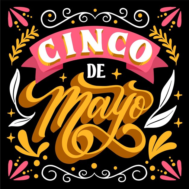 Hand getekend cinco de mayo belettering