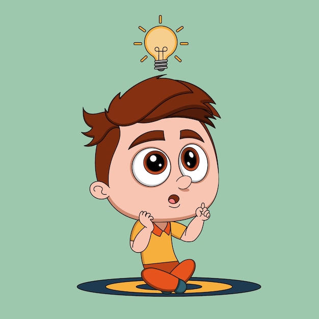 Gratis vector hand getekend denken cartoon afbeelding