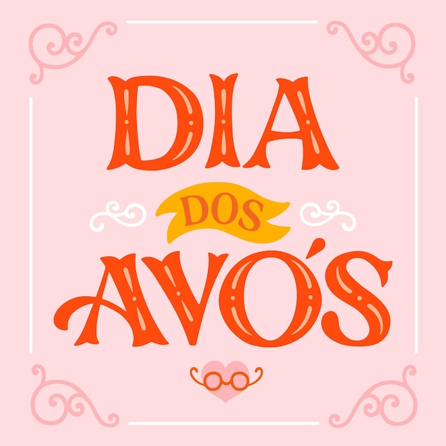 Hand getekend dia dos avos belettering