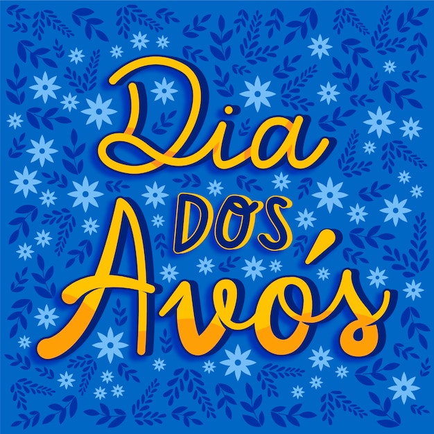 Hand getekend dia dos avos belettering