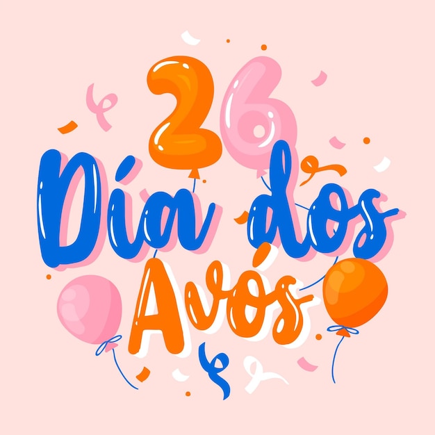 Gratis vector hand getekend dia dos avos belettering