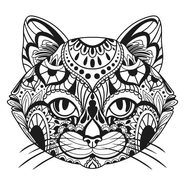 Gratis vector hand getekend dier mandala illustratie