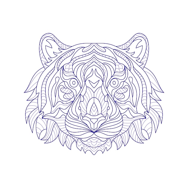 Gratis vector hand getekend dier mandala illustratie